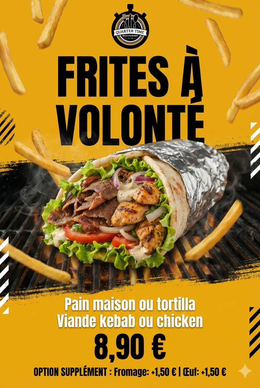 Flyer Kebab Quarter Time
