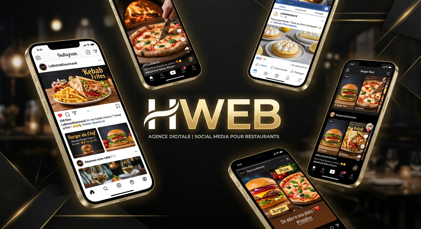 HWEB agence digitale - cr&eacute;ation de contenu social media pour restaurants halal